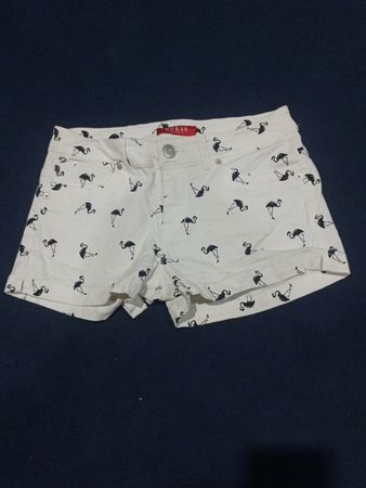 Guess Flamingo Print Denim Shorts