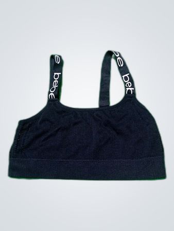 Bebe Black Ribbed Bralette