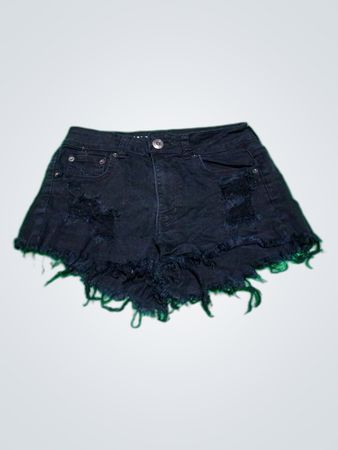 American Eagle Black Distressed Denim Shorts