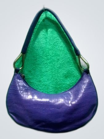 Bueno Purple Crocodile Embossed Small Handbag