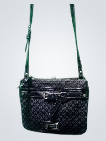 Nine West Black Logo Pattern Crossbody Bag