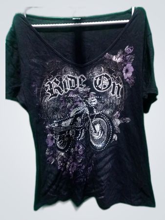 Unbranded Black Printed Ride On Graphic T-Shirt