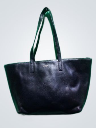 DKNY Black Leather Tote Bag