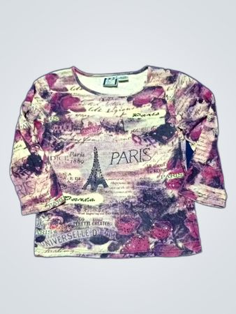 Take Two Paris Print Long Sleeve Top
