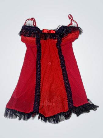 Red Lace-Trimmed Chemise