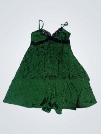 Forever 21 Green Lace Trim Slip Dress