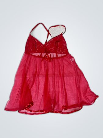 Unbranded Red Lace Slip Dress
