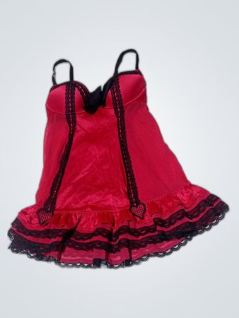 Red Lace-Trimmed Chemise