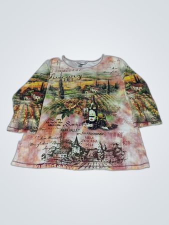 Christopher & Banks Printed Long Sleeve Blouse