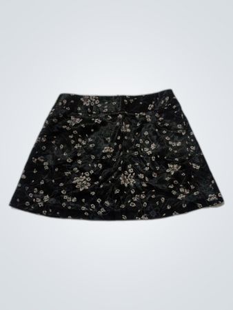 Black Floral Skirt