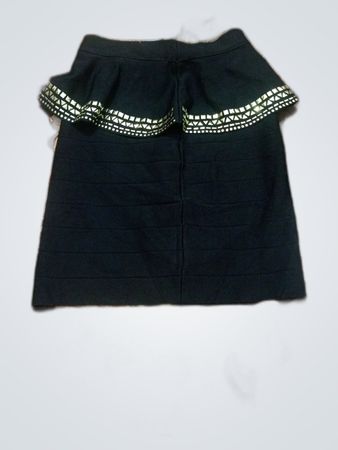 Bebe Black Ruffled Mini Skirt