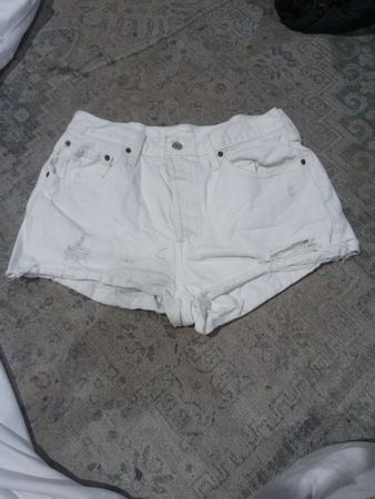 Levi's Premium White Denim Shorts