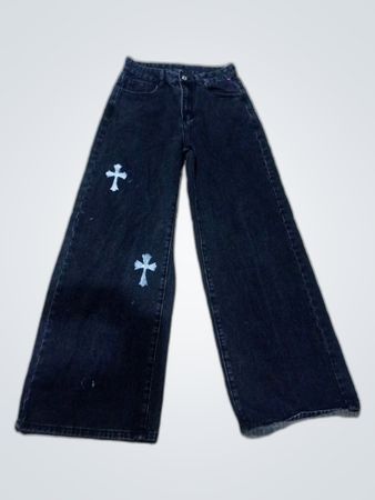 Black Jeans with White Crosses