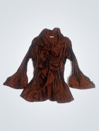 Argora Brown Ruffled Top
