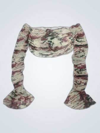 Marbled Print Off-Shoulder Blouse