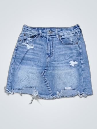 American Eagle Distressed Denim Mini Skirt
