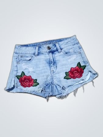 American Eagle Outfitters Embroidered Denim Shorts