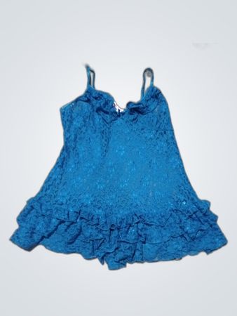 La Vie en Rose Blue Lace Cami Top