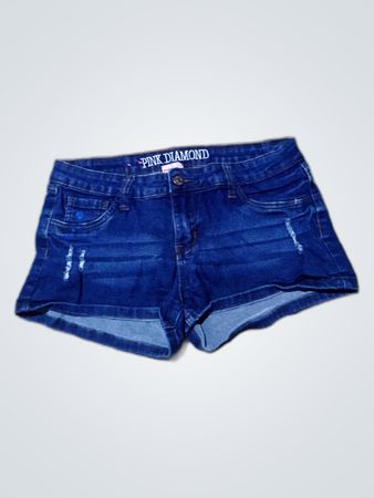 Pink Diamond Distressed Denim Shorts