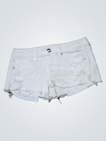 American Eagle Distressed White Denim Shorts