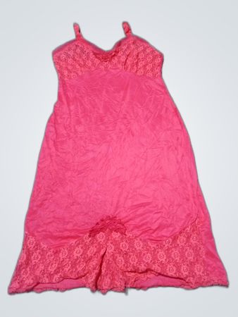 Pink Lace Trim Slip Dress