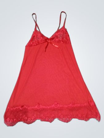 Red Lace Trim Chemise