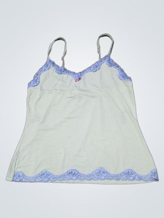 Ola Women’s Green Camisole with Blue Lace Trim