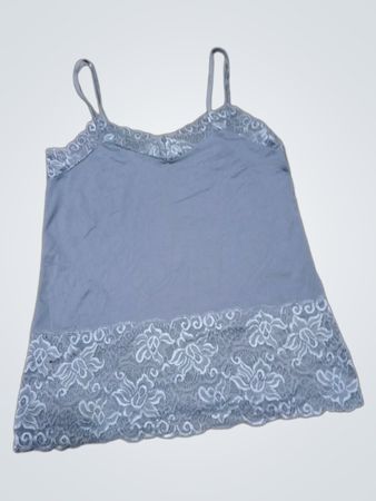 White House Black Market Gray Lace Cami Top