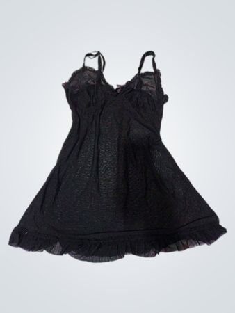 Ashley Stewart Black Lace Slip Dress
