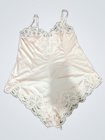 White Lace Trim Chemise