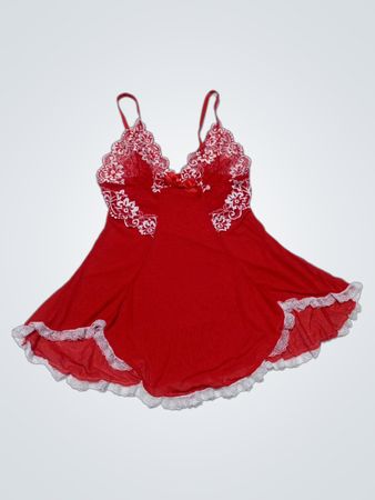 Red Lace Trim Chemise