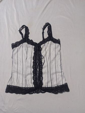 Women's Striped Lace Trim Camisole