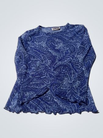 Blue Paisley Long Sleeve Top