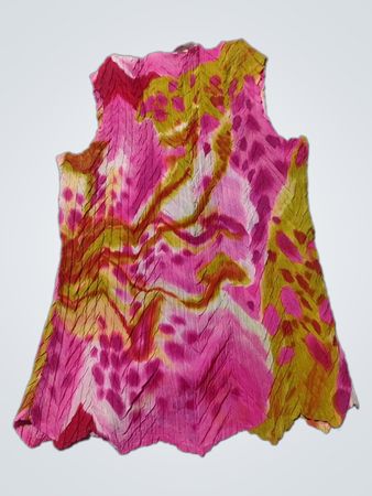 Pink and Green Tie-Dye Top