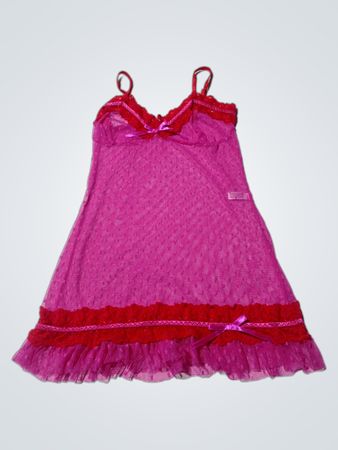 Pink Chemise with Red Trim