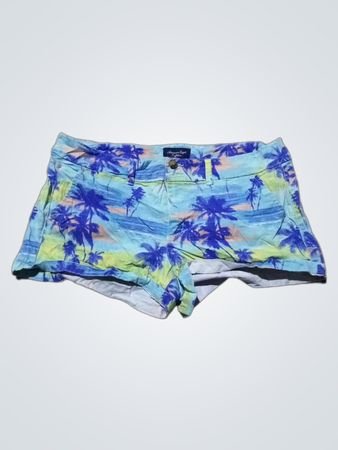 American Eagle Palm Print Denim Shorts