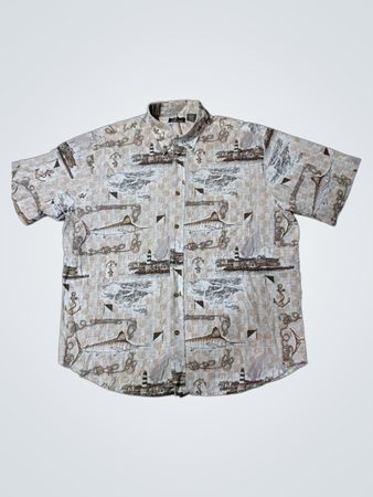 Cafe Luna Mens Short Sleeve Button Down Shirt