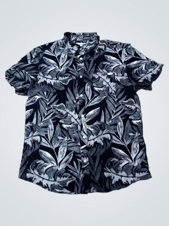 Laguna Black and White Leaf Pattern Shirt