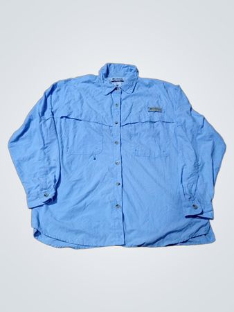 Columbia Women's Light Blue Long-Sleeve Button-Down Shirt