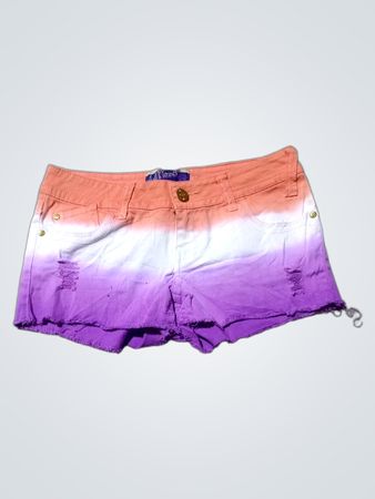 Wall Flower Ombre Distressed Denim Shorts