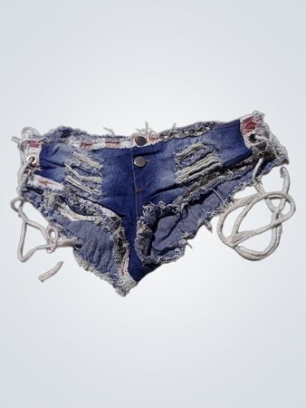 Ripped Denim Shorts