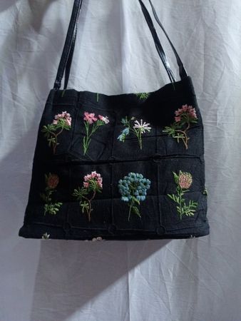 Black Floral Tote Bag