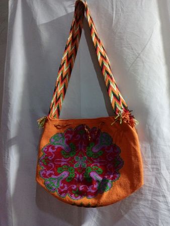 Orange Floral Shoulder Bag