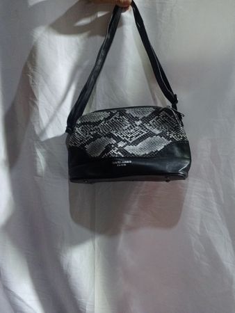 David Jones Paris Black and White Snakeskin Shoulder Bag