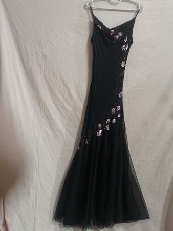 XSCAPE by Joanna Chen Black Beaded Gown