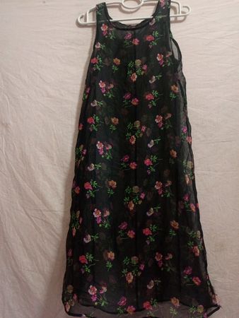 Black floral sheer maxi dress
