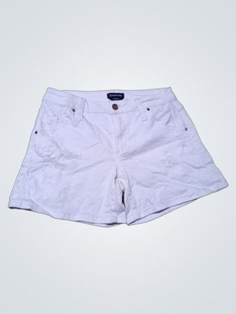 Bebe White Distressed Denim Shorts