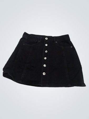 American Eagle Schwarzer Denim A-Linien Minirock