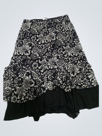 Wrapper Damen Schwarz Floral Druck Rock