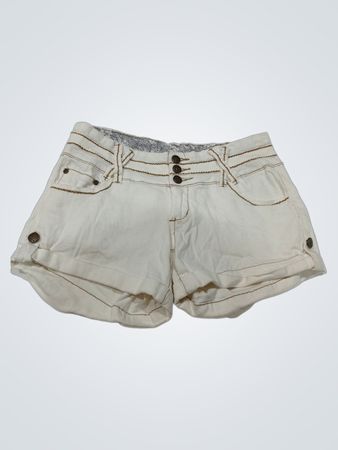 BOOM BOOM JEANS Weiße gekrempelte Shorts